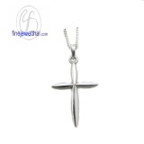 จี้ทองคำขาว  จี้ไม้กางเขน- P1092WG